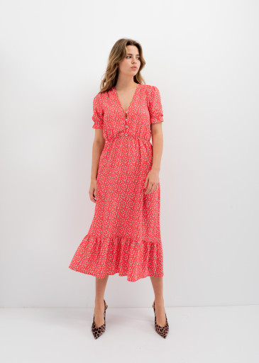 Vestido Floral Manga Curta