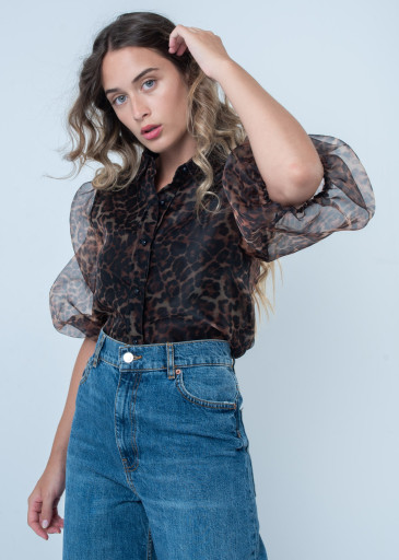 Camisa Organza Animal Print
